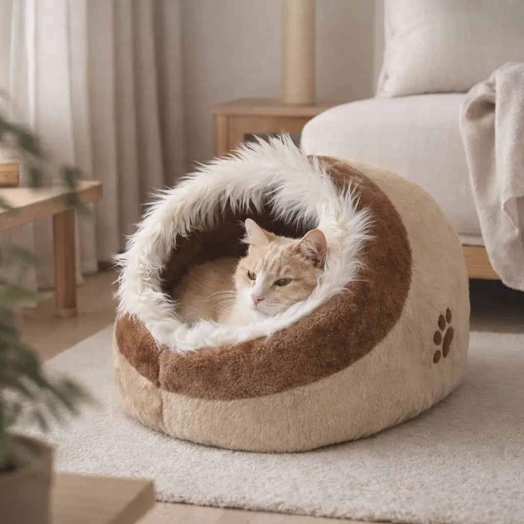 Kuschelhöhle Minou in Beige/Braun