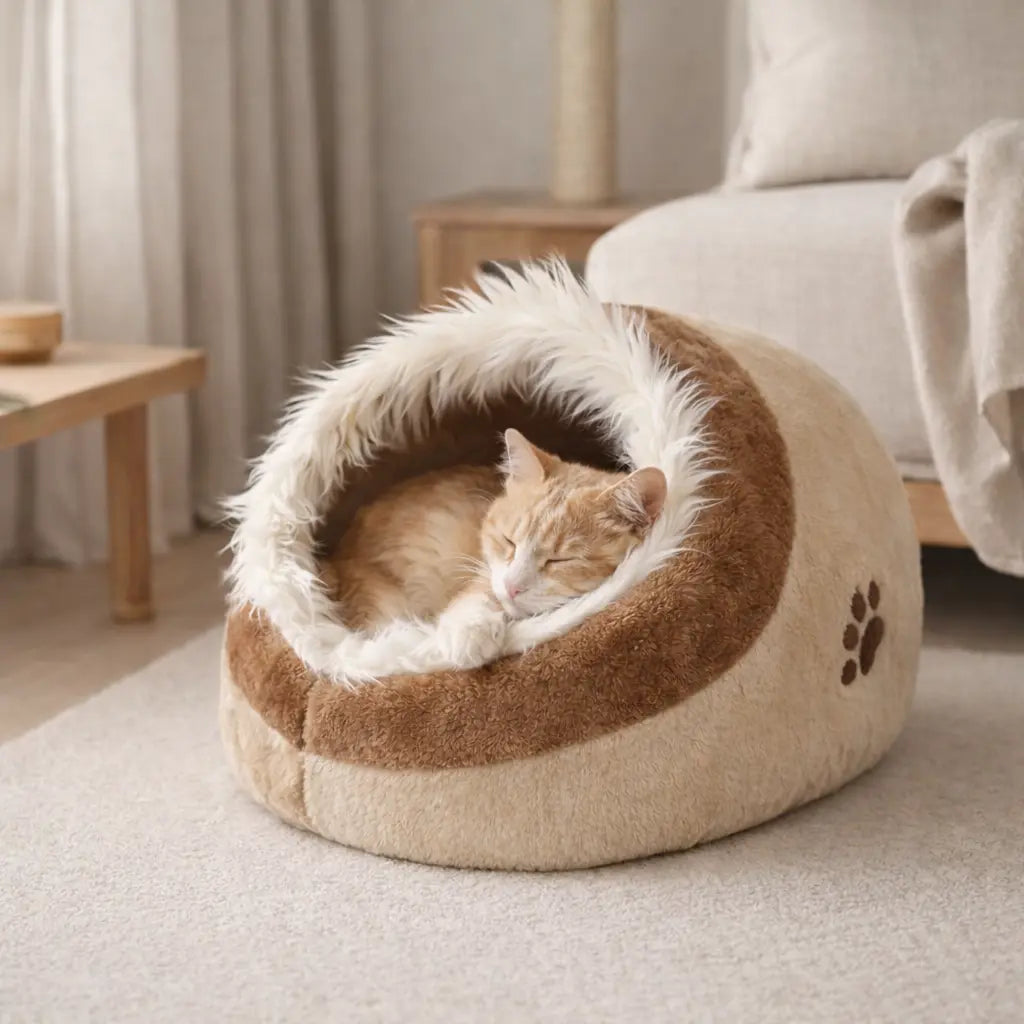 Kuschelhöhle Minou in Beige/Braun